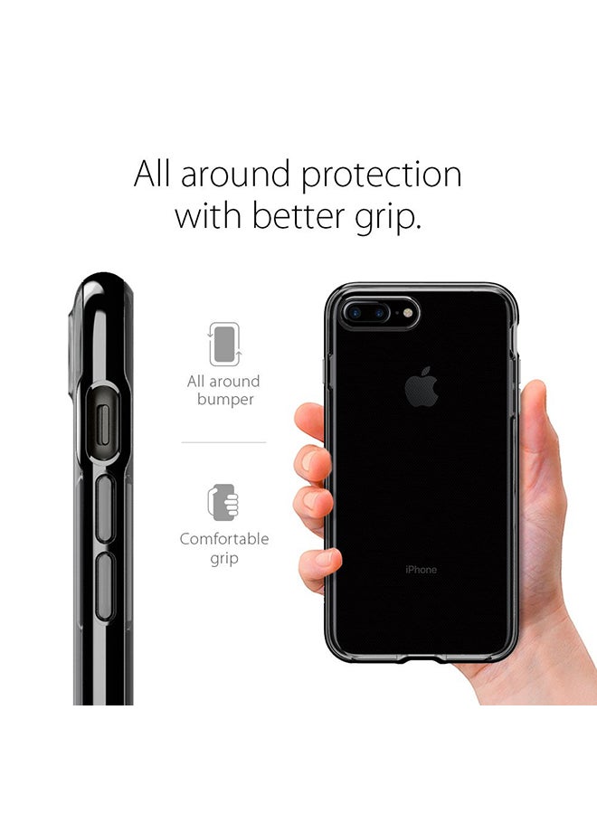 Spigen - Protective Case Cover For Apple iPhone 7 Plus Clear/Black - Image 1