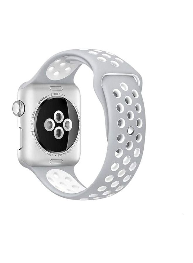 Replacement Bracelet Strap Band For Apple iWatch Grey/White - Image 2