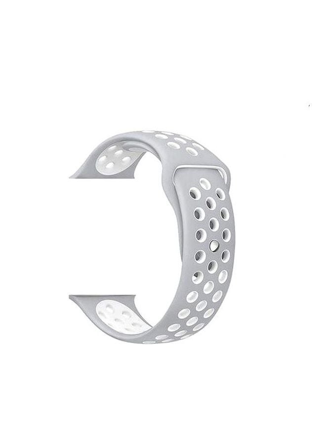 Replacement Bracelet Strap Band For Apple iWatch Grey/White - Image 3