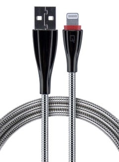 IQ Quick Charge USB To Lightning Data Sync And Charging Cable For Apple Silver/Black  - Image 2