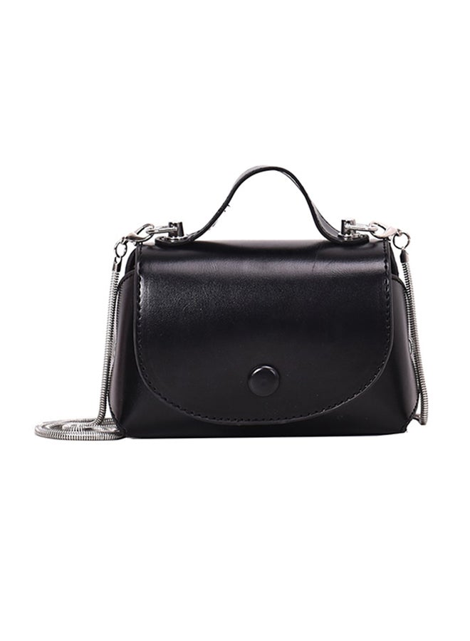 Solid Color Elegant Vintage Crossbody Bag Black 