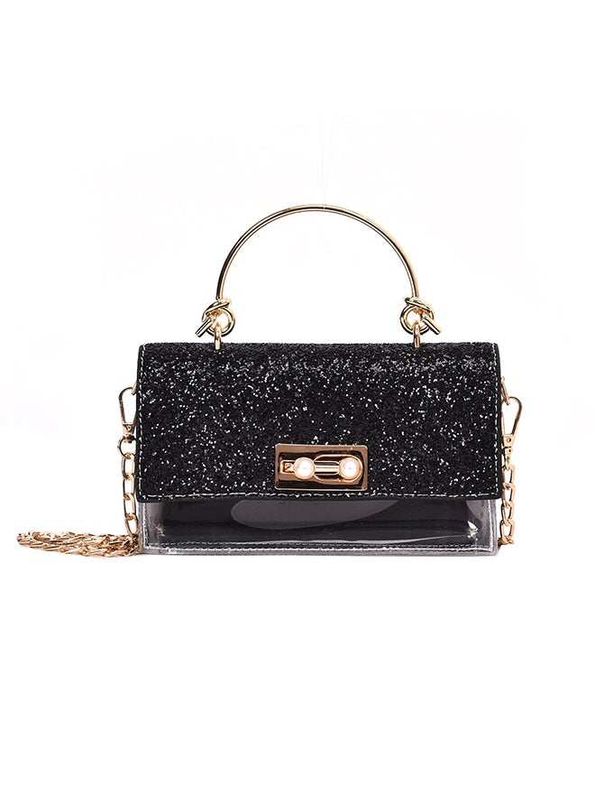 Versatile Sequins Chain Stylish Crossbody Bag Black 