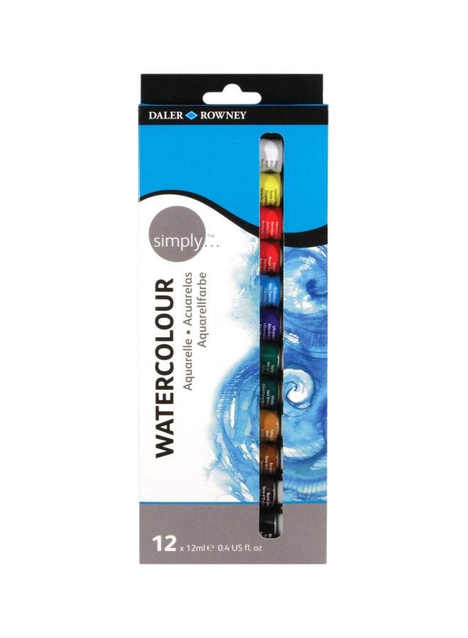 Daler Rowney - 12-Piece Simply Watercolour Set Green/Yellow/White - Image 1