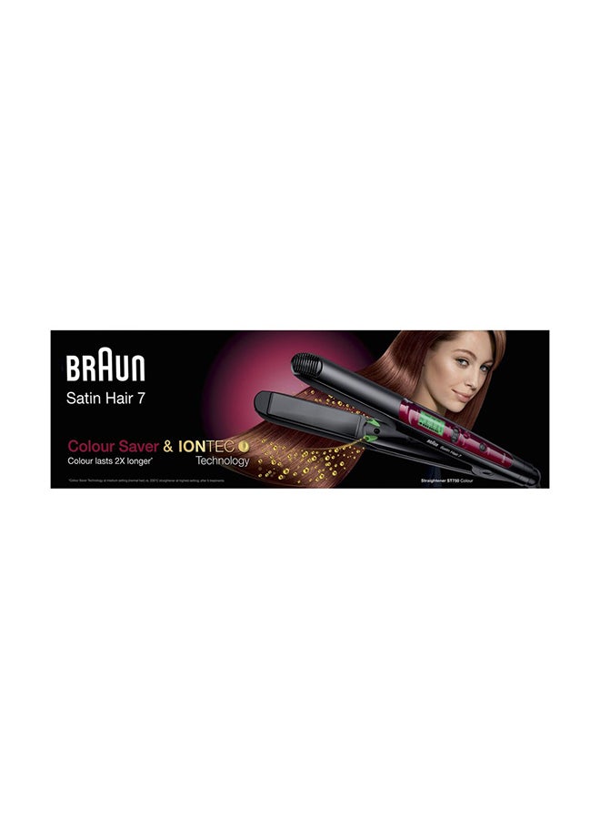 BRAUN - ST750 Satin Hair 7 Colour Straighteners Black/Red - Image 1