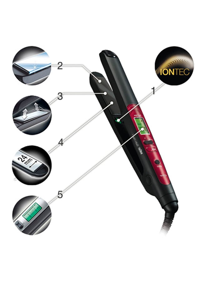 BRAUN - ST750 Satin Hair 7 Colour Straighteners Black/Red - Image 1