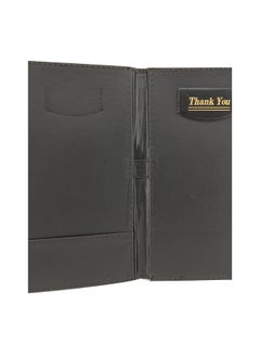 Shallow Elegant Leather Bill Folder For Restaurant 14x23cm Black  - Image 2