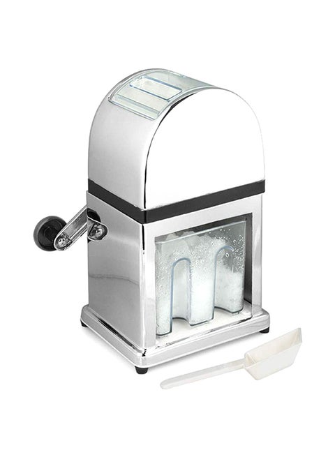 Stylish Chrome Plated Ice Crusher With Ice Tray And Scoop White 16 X 16 X 27centimeter