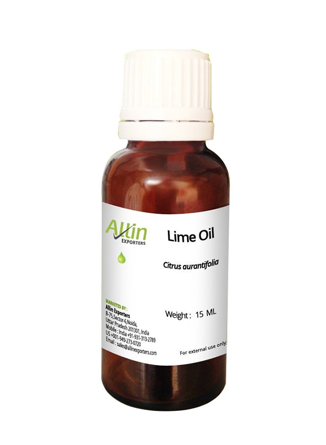 Allin Exporters Steam Distilled Lime Oil Pale Yellow 15ml 