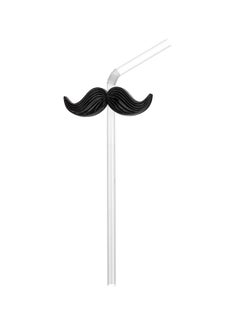Straws With Mustache Clear 9.5cm