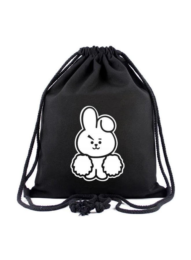 Lucky Korean Bts Drawstring Backpack Black - Image 1