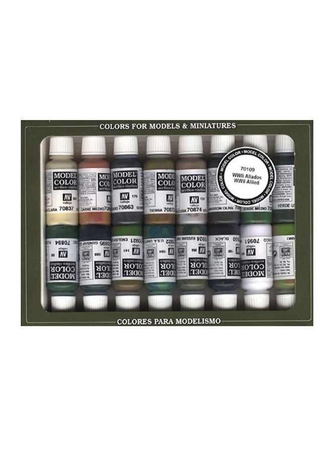 Vallejo 16-Piece WWII Allied Forces Paint Set VJ70109 17ml - Image 1