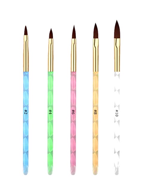 5-Piece UV Gel Acrylic Nail Brush Set Multicolour