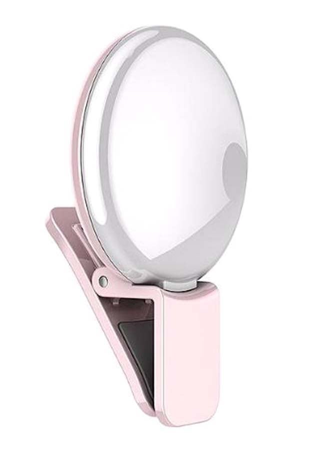 UK PLUS - 3 Level Brightness Mini Portable Pocket Selfie Ring Light For Phone Flattering Selfie Light With Rechargeable Battery Rose Gold - Image 1