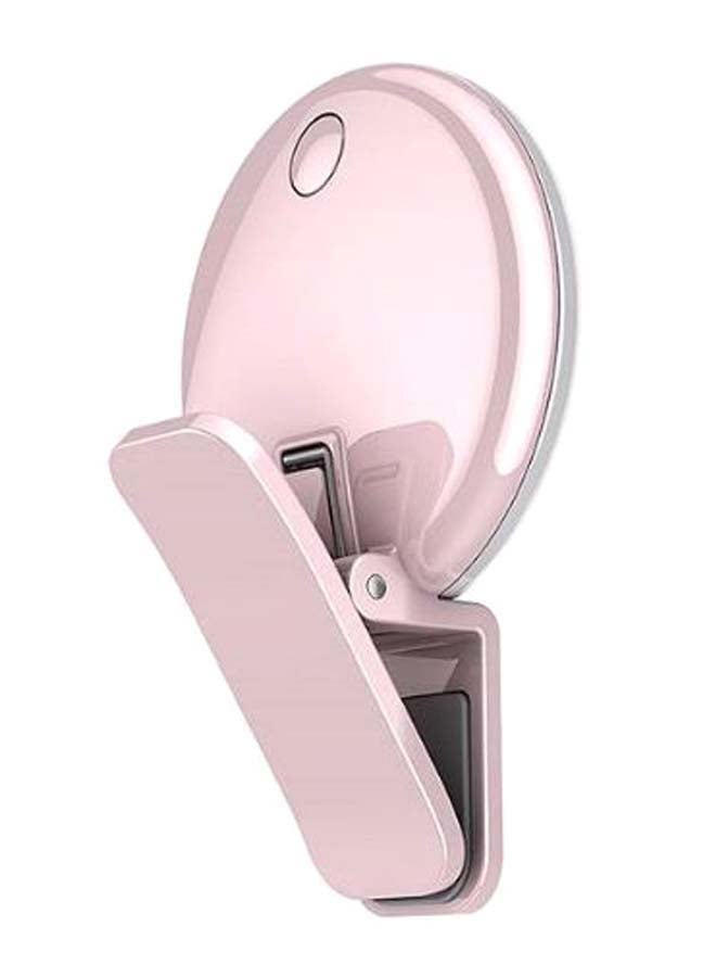 UK PLUS - 3 Level Brightness Mini Portable Pocket Selfie Ring Light For Phone Flattering Selfie Light With Rechargeable Battery Rose Gold - Image 1