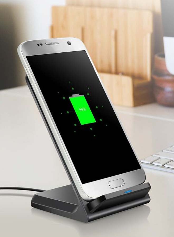 قاعدة شحن لاسلكي بتقنية كيو آي للشحن السريع أسود - Image 3