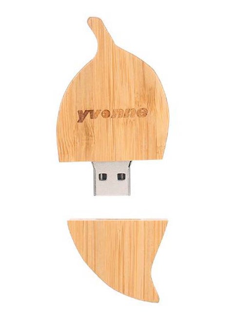 Leaf Shaped USB Flash Drive C6715-32-1 Beige/Silver