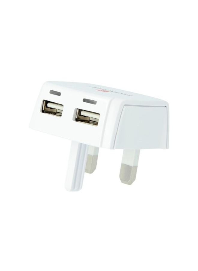 Dual-Port USB Wall Charger - UK Plug White - v1580220489/N34081365A_1