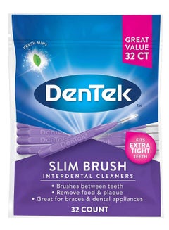 Dentek 32-Piece Slim Brush Interdental Cleaner Set Purple  - Image 2