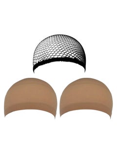 eBoot 3-Piece Wig Cap Set Neutral Nude Beige/Black 