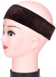 2-Piece Adjustable Fastern Grip Head Band Black/Brown 2 x 21.5inch - v1580223924/N34082825A_3