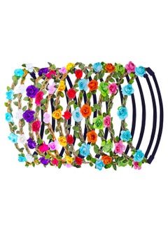 eBoot 12-Piece Rose Flower Headband Set Multicolour 
