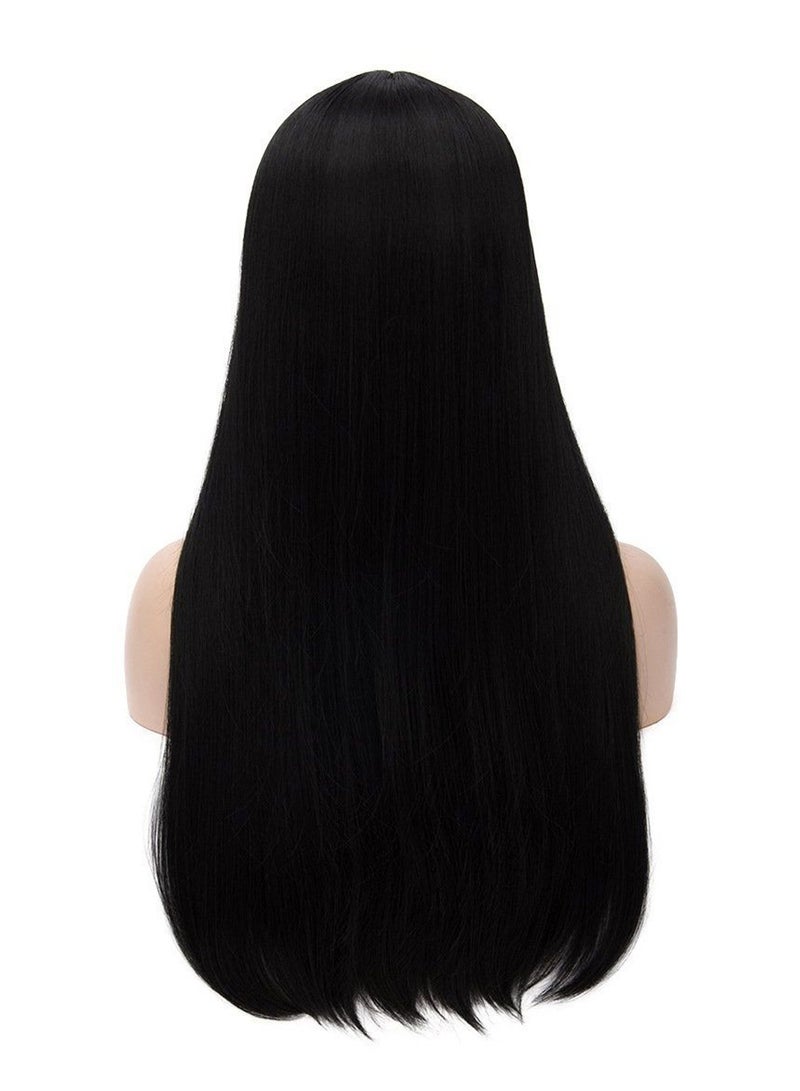 Kalyss Long Straight Imported Hair Wig Black 26inch - Image 2