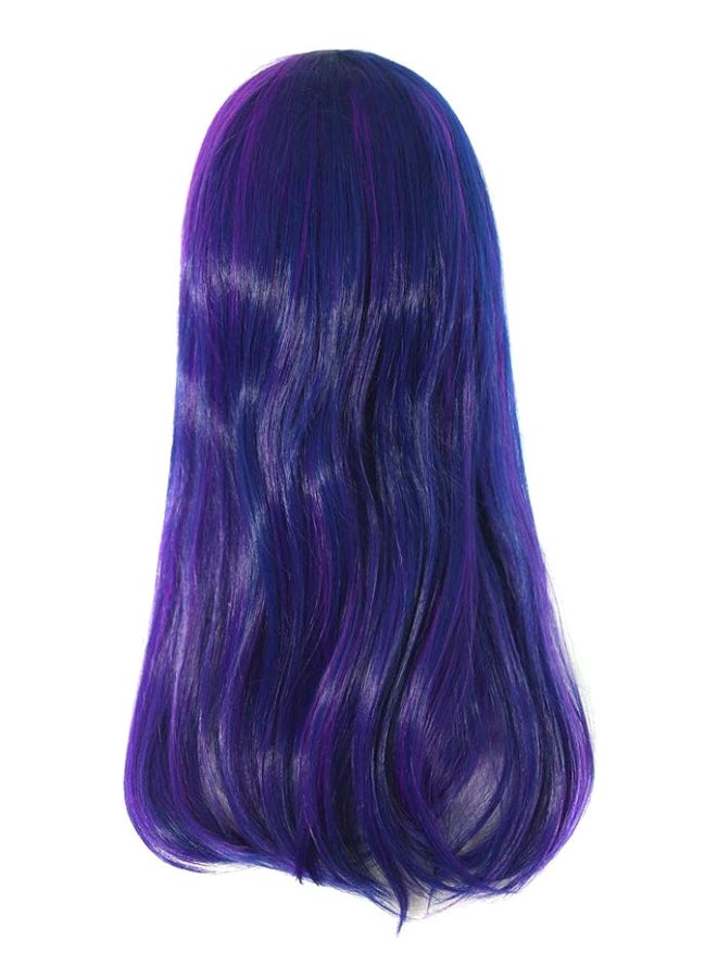 MapofBeauty Side Bang Long Straight Cosplay Hair Wig Mixed Purple/Pink 60cm - Image 2