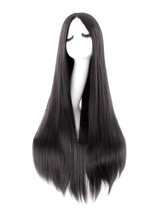 MapofBeauty Long Straight Anime Costume Hair Wig Black 100cm  - Image 1