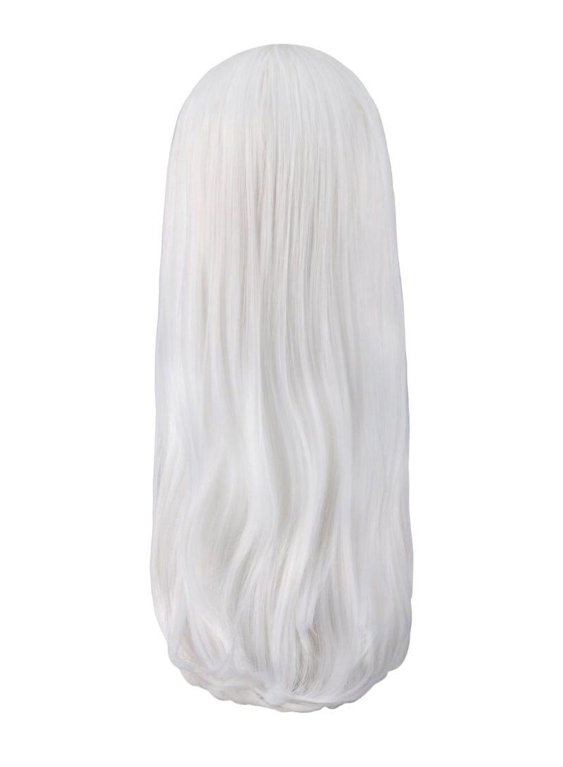 MapofBeauty Side Bang Long Straight Cosplay Hair Wig White 60cm  - Image 2