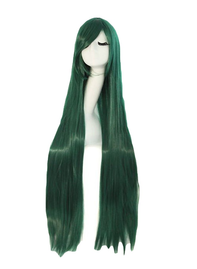 MapofBeauty Long Straight Anime Costumes Cosplay Hair Wig Pine Green 100cm - Image 1