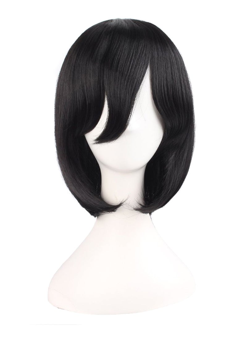 Medium Length Straight Cosplay Hair Wig Black 35cm - v1580224085/N34083104A_1