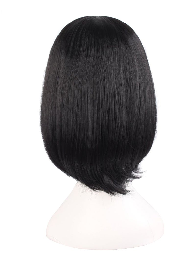 Medium Length Straight Cosplay Hair Wig Black 35cm - v1580224085/N34083104A_2