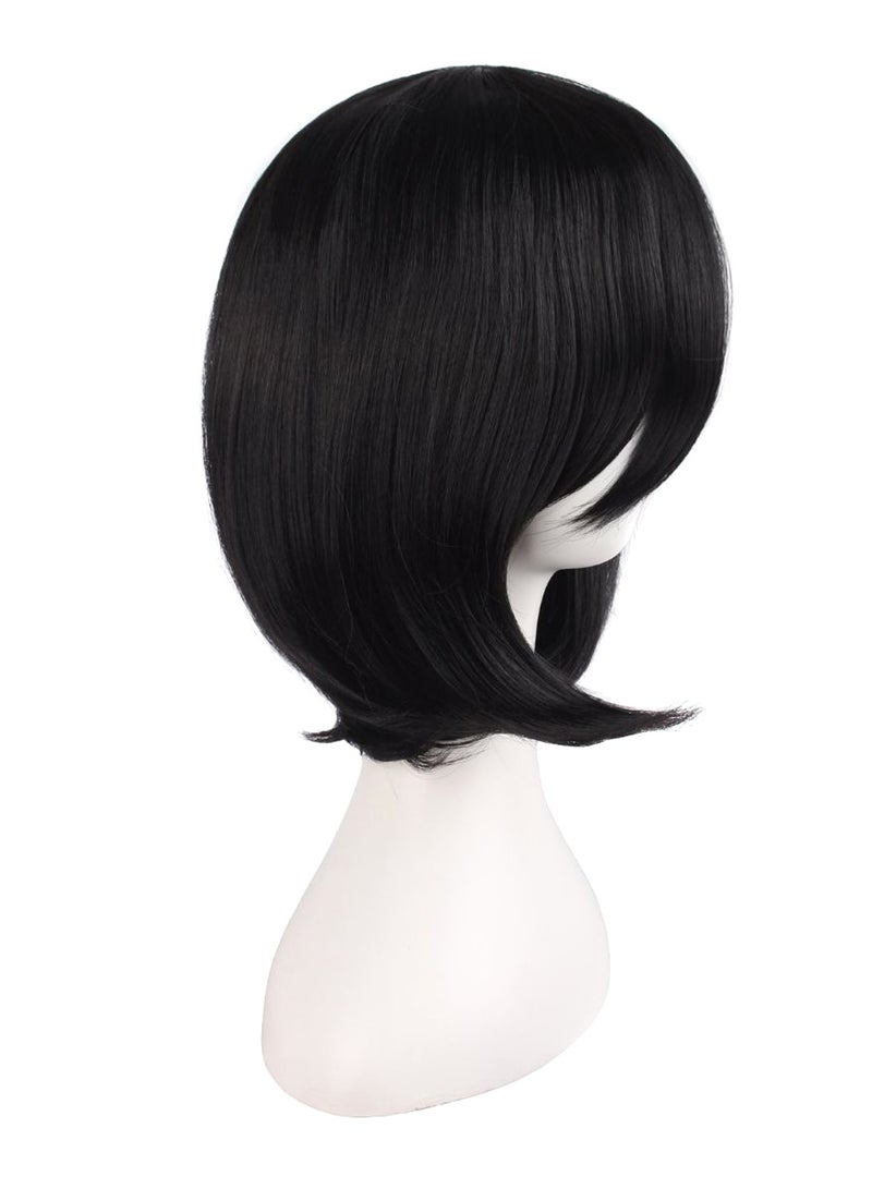 Medium Length Straight Cosplay Hair Wig Black 35cm - v1580224085/N34083104A_3