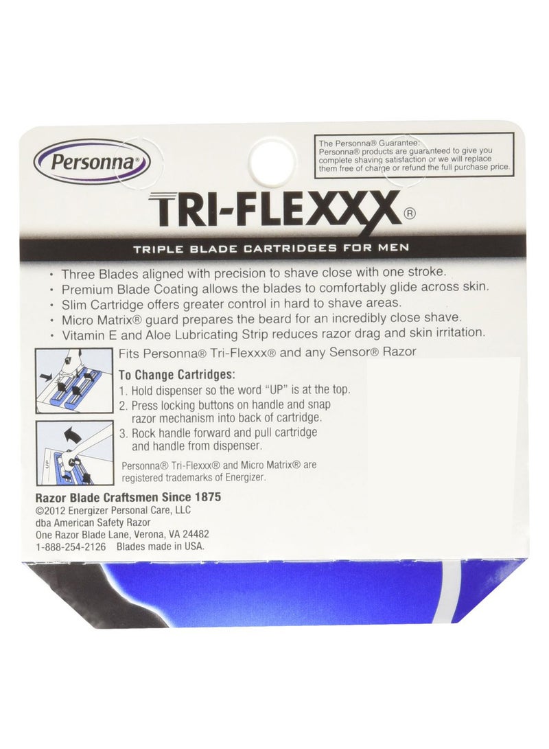 Personna - Pack Of 3 Tri-Flexxx Triple Blade Cartridge Black/Silver - Image 1