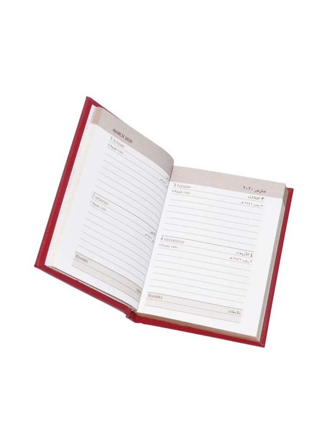 FIS - 2020 One Side Padded Pocket Diary Red - Image 1