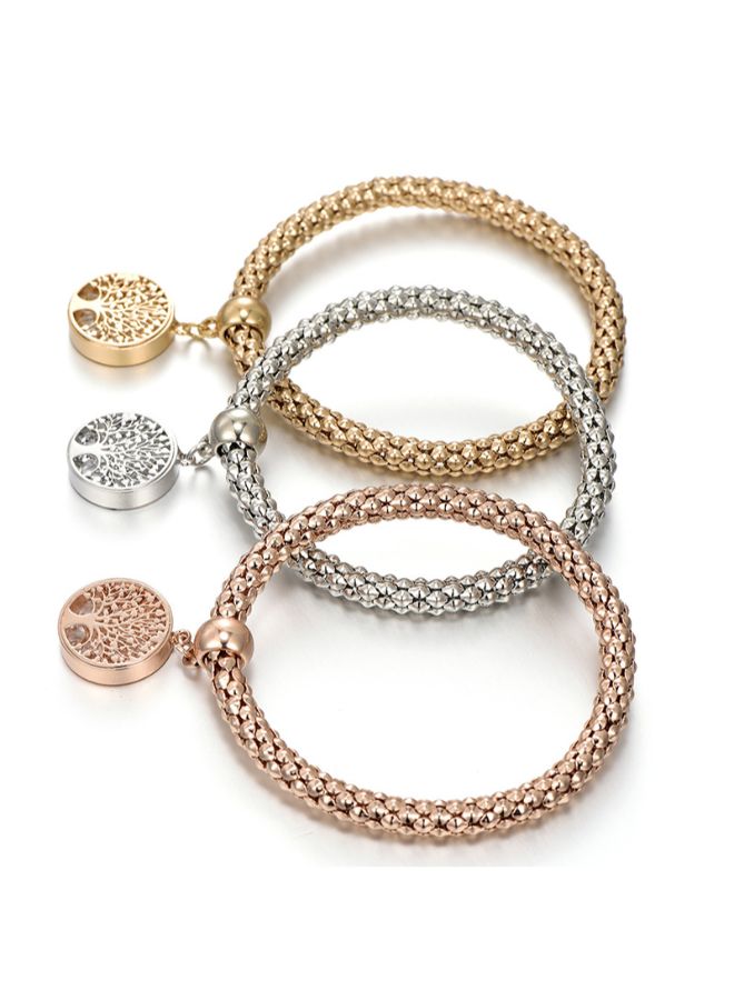 3-Piece Tri-Tone Stretch Charm Bracelet  - Image 3