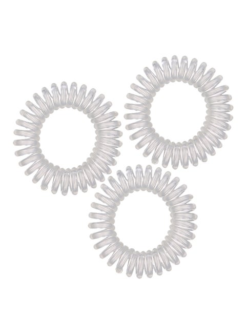 Set Of 3 Spiral Hair Ties Band Set White