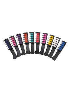 Kalolary 10-Piece Temporary Hair Color Chalk Comb Set Multicolour  - Image 1