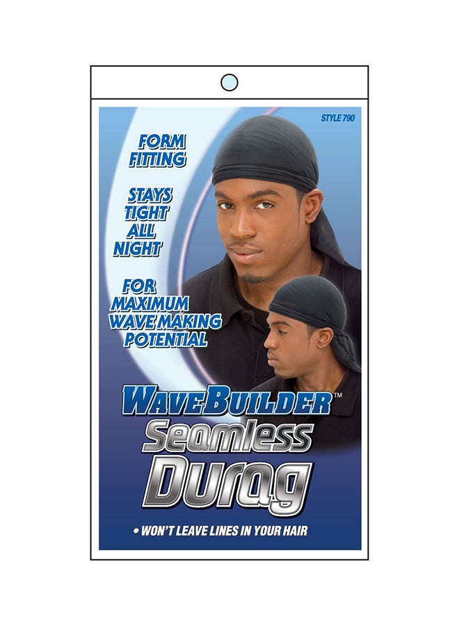 Wavebuilder Premium Hair Wave Seamless Durag Black
