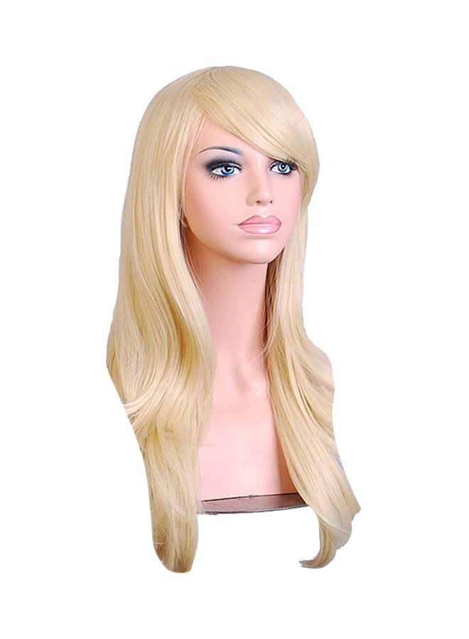 Long Wavy Hair Heat Resistant Cosplay Wig Beige 2.8X0.98X2.9inch - v1580231412/N33725683A_1