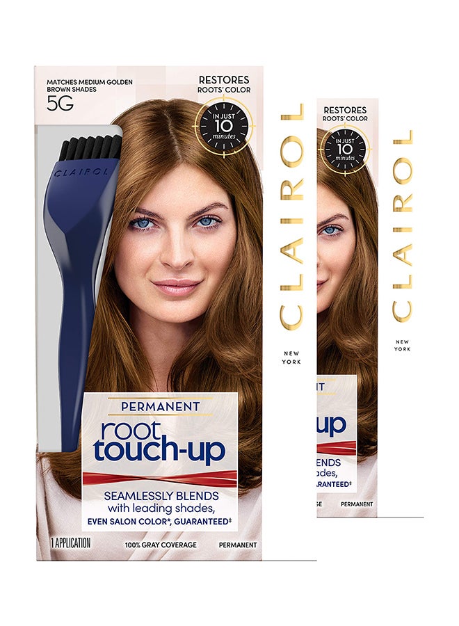 CLAIROL - Pack Of 2 Permanent Easy Root Touch-Up 5G Kit Medium Golden Brown 6.37X2.4X2.4inch - Image 1