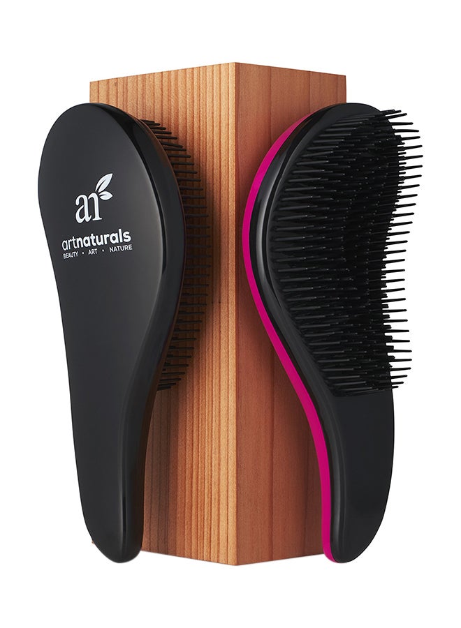 artnaturals Pack Of 2 Detangling Hair Brush Set Black/Pink 0.39X7.99X2.0inch  - Image 3