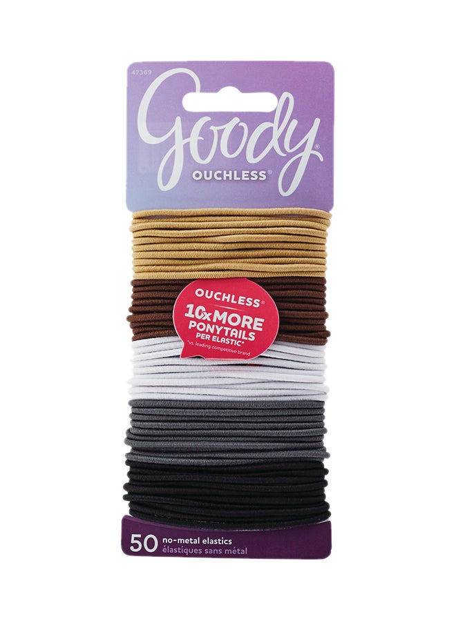 قودي  مجموعة ربطات شعر مطاطية لتسريحة ذيل الحصان من 50 قطعة متعدد الألوان 0.5X6.5X2.75بوصة