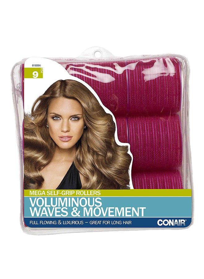 CONAIR 9-Piece Mega Self Grip Rollers Pink 8X2.75X9inch  - Image 1