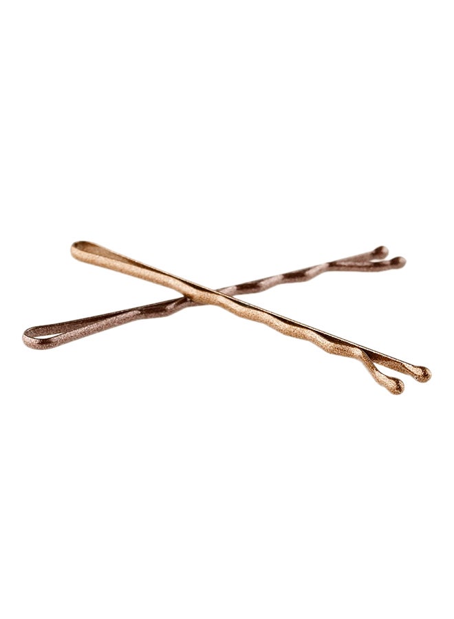 قودي  مجموعة دبابيس شعر بلمسة نهائية معدنية مكونة من 50 قطعة بني 74.80X523.62X444.88بوصة - Image 2