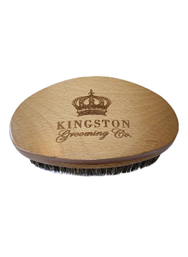 Kingston Wooden Dual Boar Bristle Beard And Hair Brush Beige 1.5x5x2.75inch  - Image 1