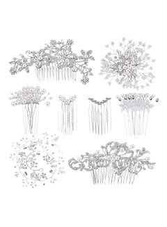 Maitys 44-piece Faux Pearl Crystal Bride Hair Clip Accessories Silver 2.8X0.98X2.9 