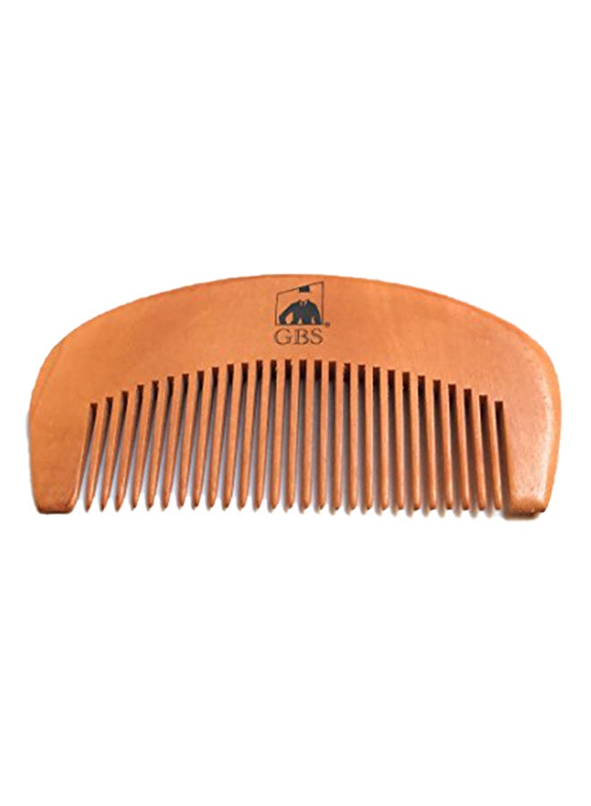 G.B.S Deluxe Wooden Beard Comb And Brush Set Brown - Image 2