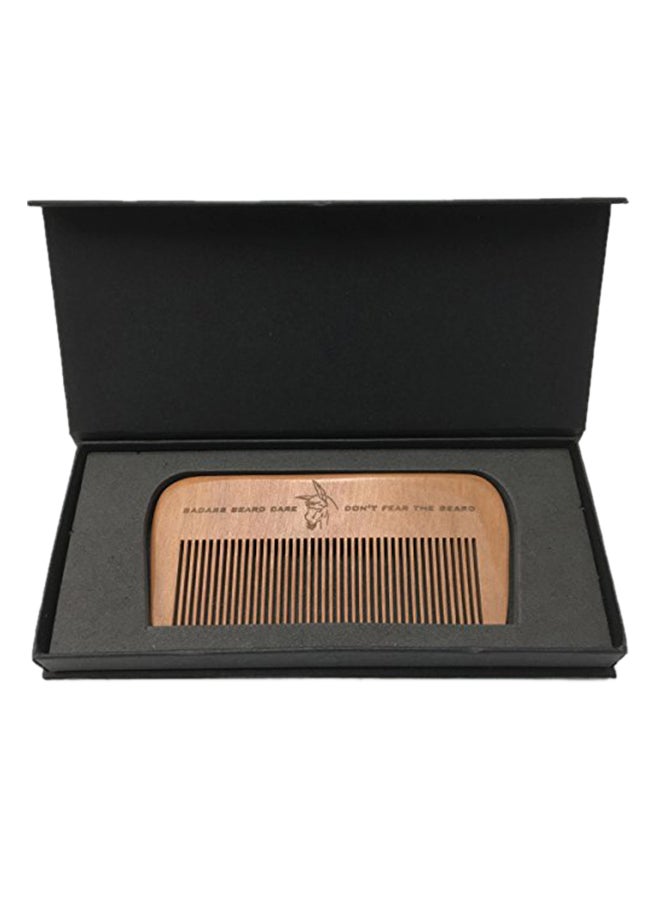 Badass Beard Care Wood Beard Comb Beige - Image 2
