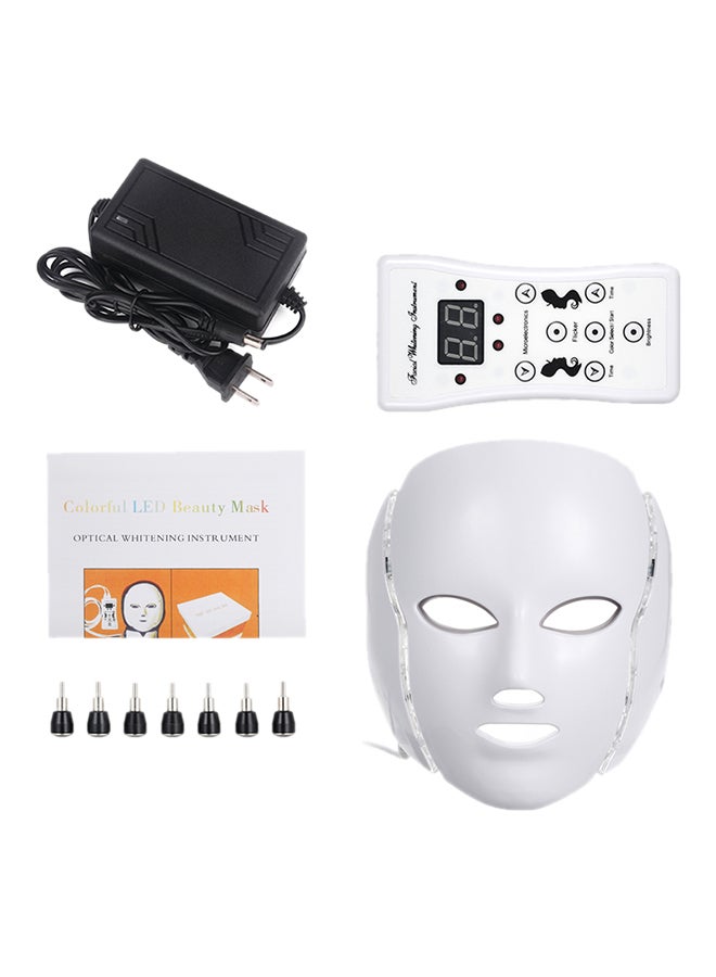 آلة قناع الوجه بإضاءة LED مكونة من 7 ألوان أبيض/أسود 7.87  x7.87  x9.84بوصة - Image 1